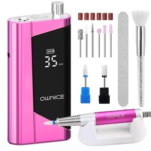 Pink Professional Cordless Nail Drill 35000RPM